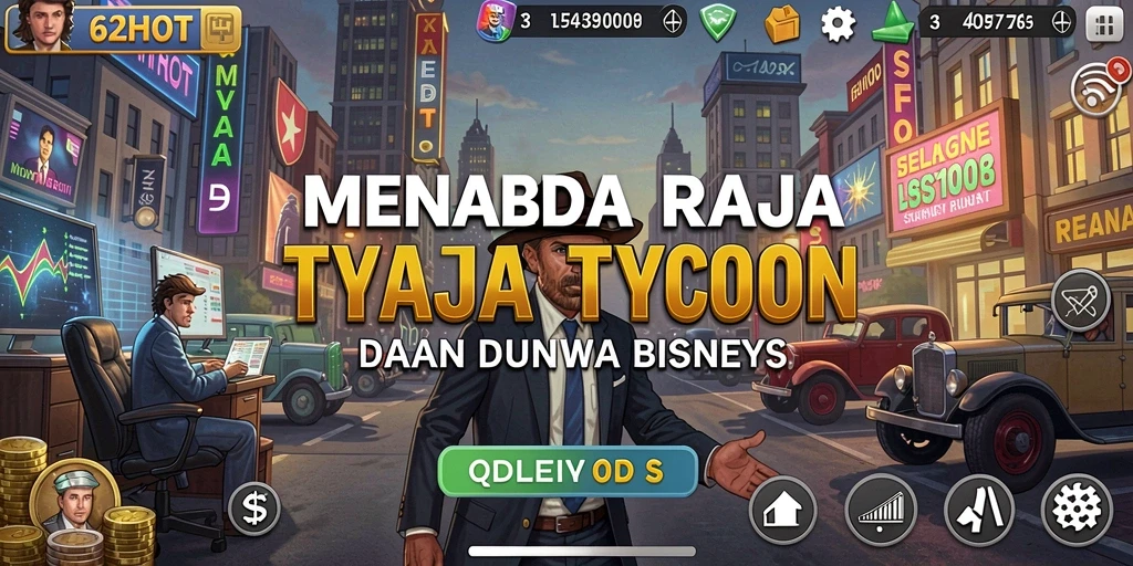 Screenshot gameplay 62HOT menampilkan pembangunan bisnis yang dinamis.
