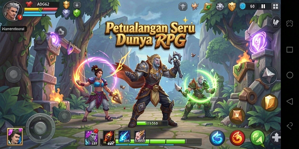 Gameplay seru ADG62 dengan aksi RPG yang mendebarkan.
