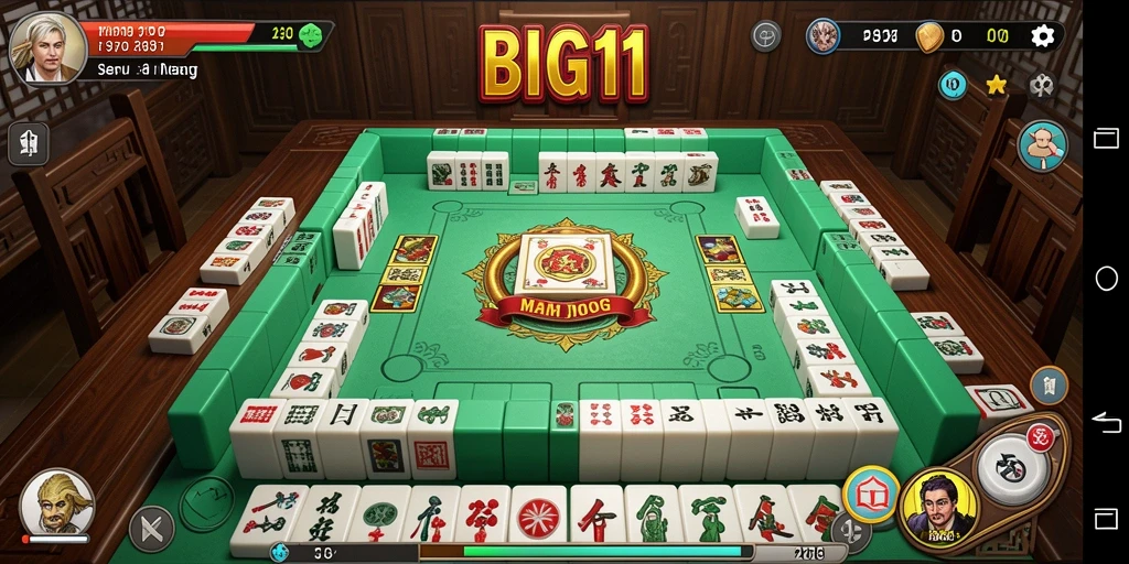 Tampilan gameplay seru BIG11 dengan grafis Mahjong yang menarik.