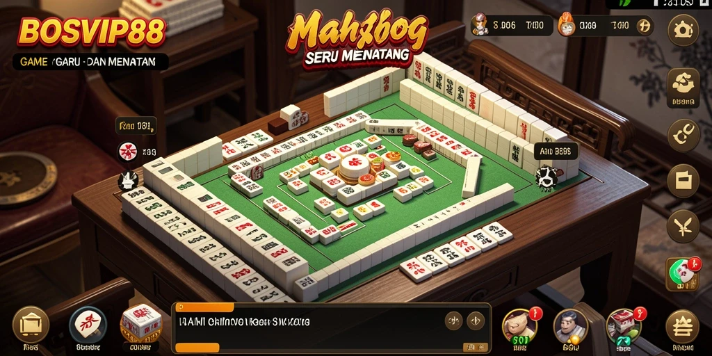 Tampilan gameplay seru dalam BOSVIP88 yang memikat para pemain Mahjong.