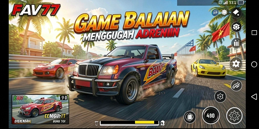 Gameplay Racing FAV77 yang mendebarkan dan seru.