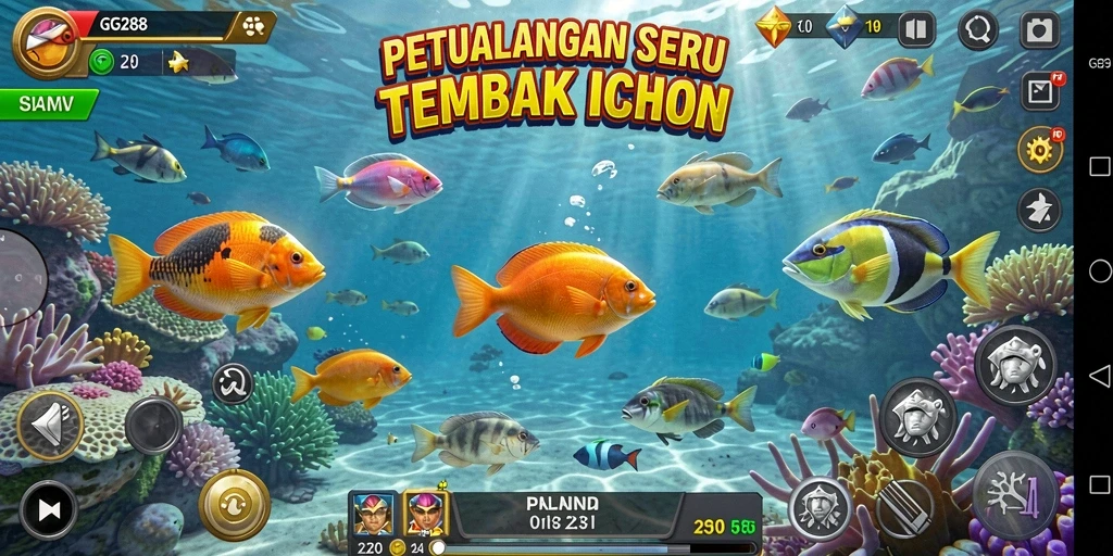 Tampilan gameplay GG288 yang seru saat menembak ikan.
