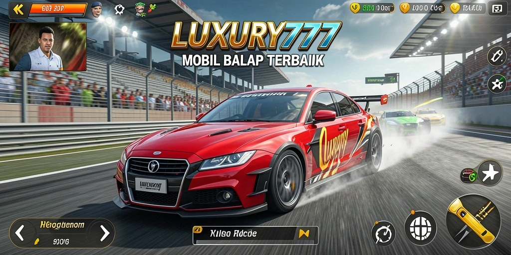 Screenshot LUXURY777 menampilkan aksi balapan yang mendebarkan.
