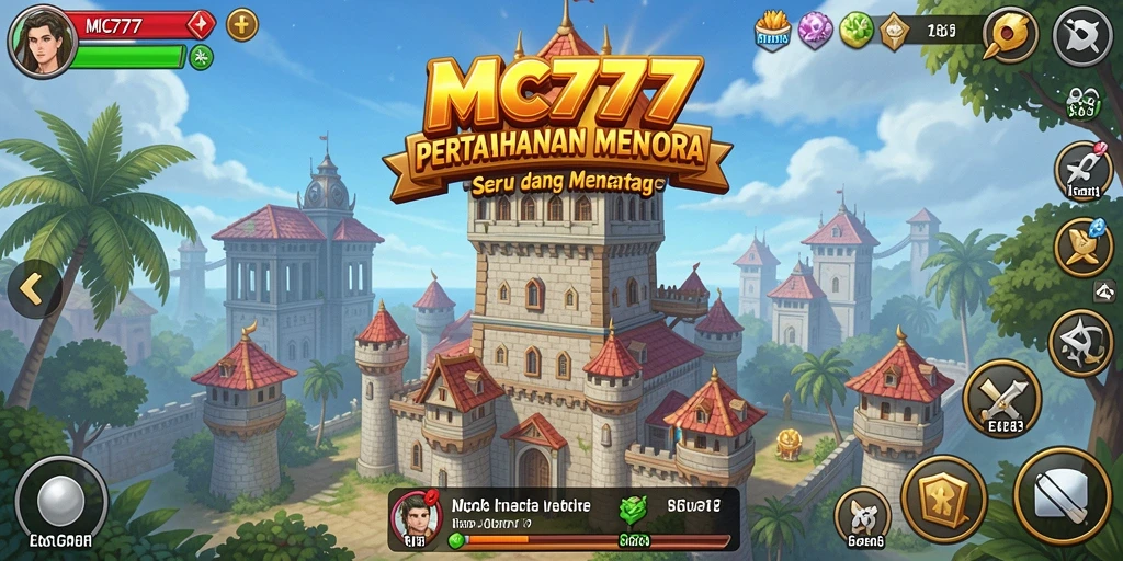Screenshot MC777 menampilkan aksi seru dalam permainan Tower Defense.