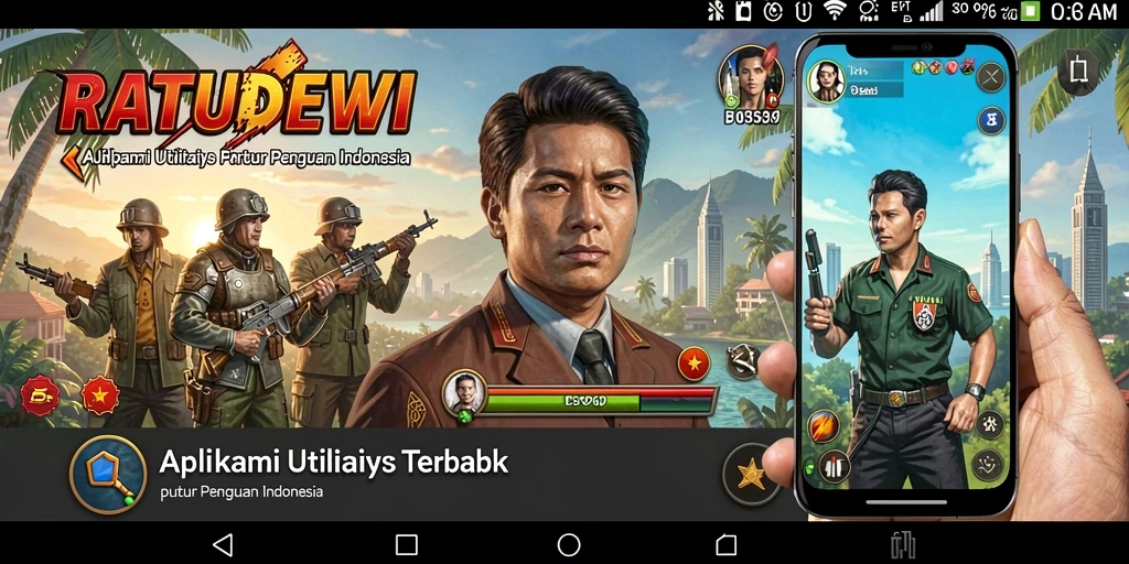 Tampilan utama RATUDEWI dengan fitur utilitas yang menarik.