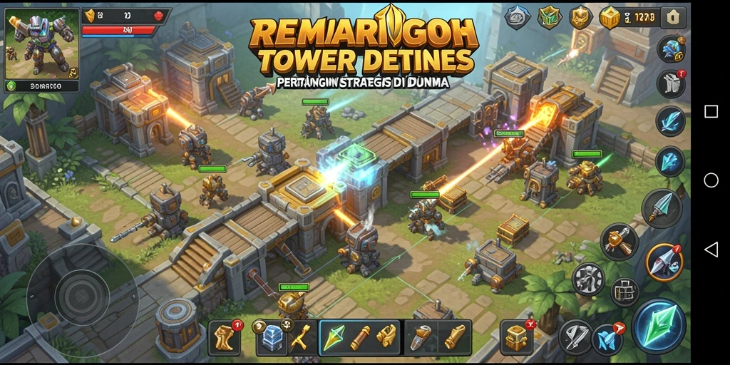 Tampilan seru gameplay menara pertahanan di REMI101.