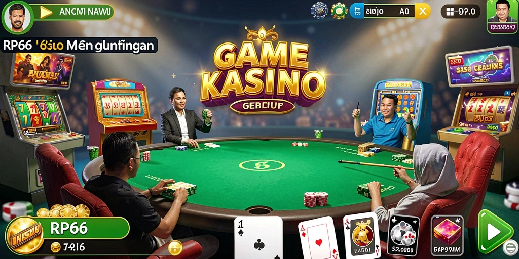 Tampilan gameplay kasino yang menarik dan interaktif di RP66.