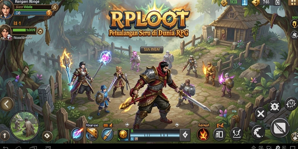 Tampilan seru dari permainan RPG RPLOOT dengan aksi karakter yang mendebarkan.
