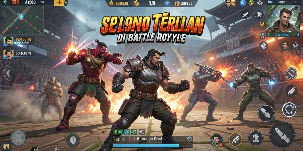 Tampilan permainan SL999 yang menegangkan dalam pertarungan Battle Royale.