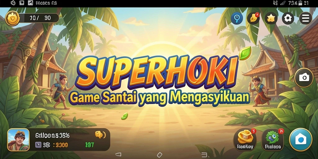 Tampilan layar permainan SUPERHOKI yang menarik dan menyenangkan.