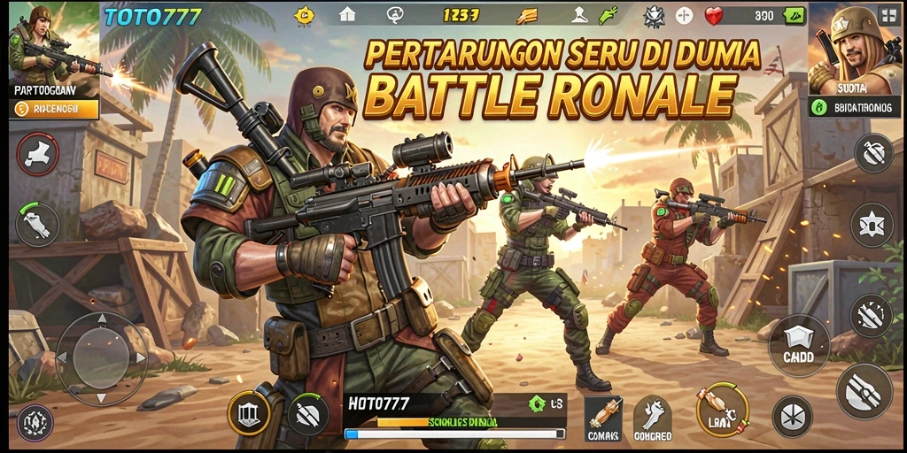 Tangkapan layar menampilkan aksi seru gameplay Battle Royale di TOTO777.