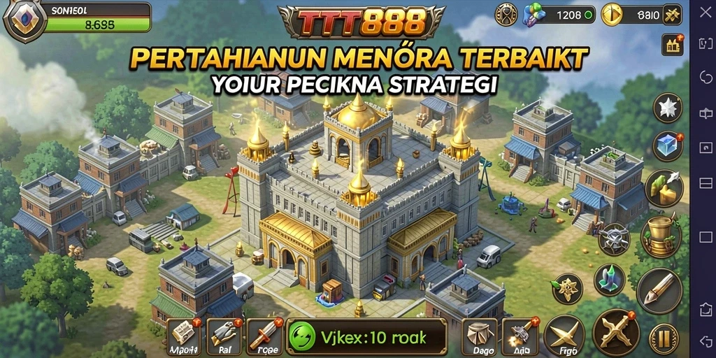 Tampilan menarik dari gameplay TTT888 dalam pertahanan menara.