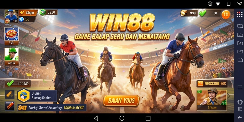 Tampilan gameplay WIN88 yang memukau saat balapan seru.