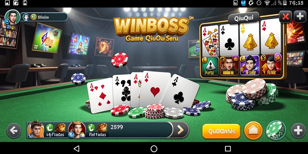 Screenshot menunjukkan gameplay menarik dari QiuQiu di WINBOSS.