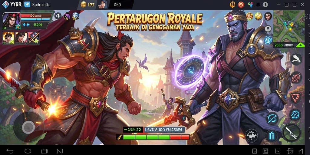 Screenshot gameplay YYRR menunjukkan pertarungan seru antar pemain.